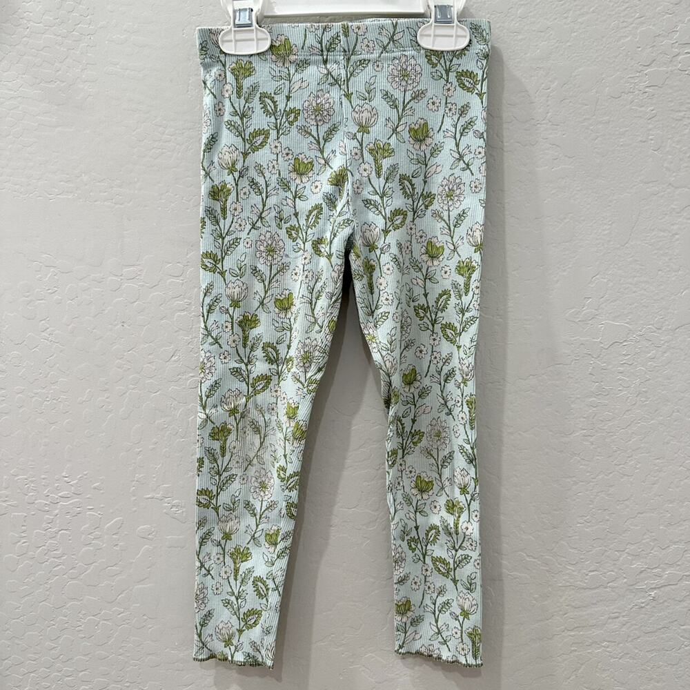Next Blue Floral Ribbed Leggings